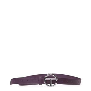 Eggplant Purple Telfar Logo Belt (with tags)